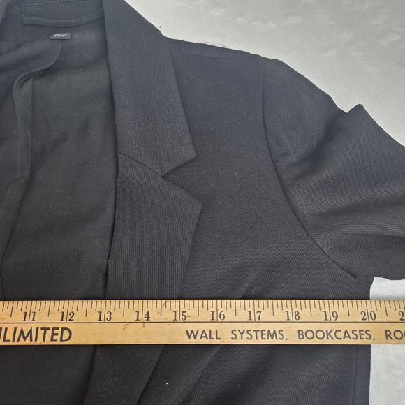 AllSaints Aleida Blazer Womens US 2 Black Open Front Tailored Twill WT001J - Picture 9 of 9